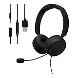 Amazonベーシック ヘッドセット マイク付き 有線 オンイヤー 3.5mm/USB-Aポート対応 インラインコントローラ搭載 折りたたみ式 ワンサイズ ブラック